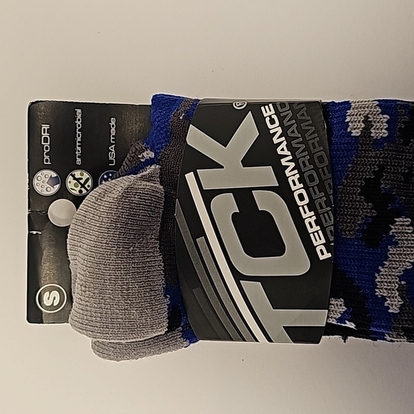 TCK Sports Elite Performance Socks Calf ProDRI Antimicrobial USA Royal Camo S - Picture 4 of 5